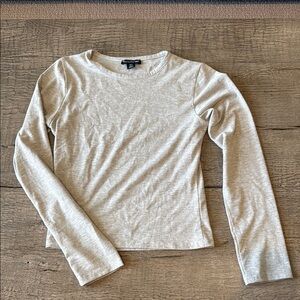 Pretty Little Thing Gray Long Sleeve Top